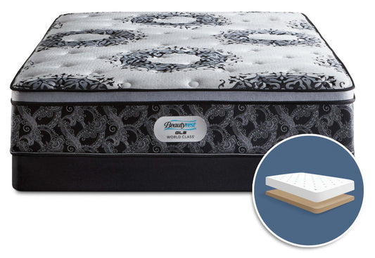 Beautyrest GL5 World Class Axis Euro-Top Firm Low-Profile Queen Mattress Set|Ensemble matelas ferme à Euro-plateau à profil bas GL5 World Class Axis de Beautyrest pour grand lit