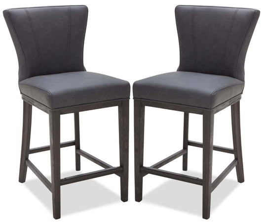 Tabouret Quinn à hauteur de comptoir, ensemble de 2 – Gris|Tabouret Quinn de hauteur comptoir, ensemble de 2 - gris|QUINGCSP