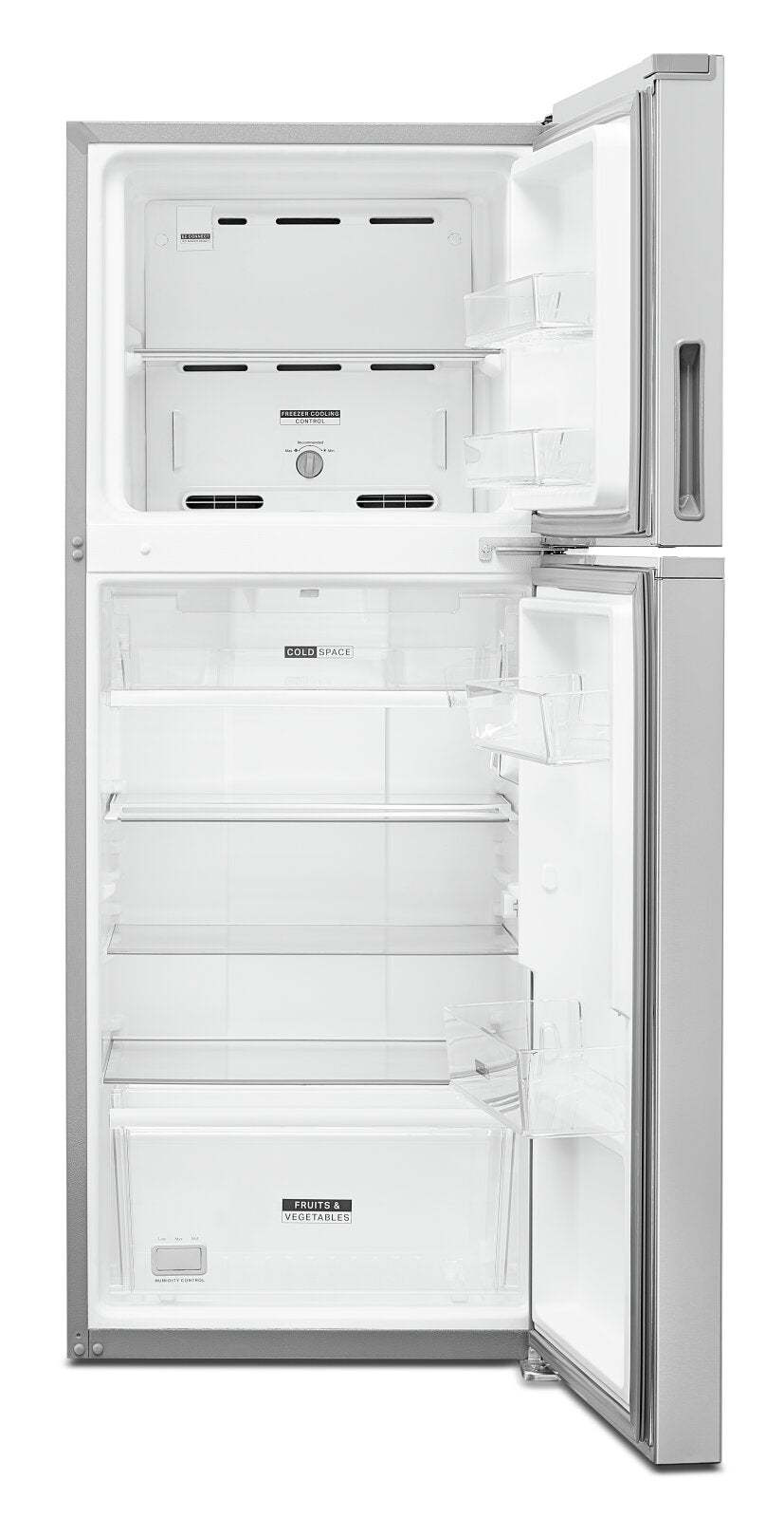 Réfrigérateur Whirlpool de 24 po et de 11,6 pi³ à congélateur supérieur - fini en acier inoxydable résistant aux empreintes digitales - WRT312C…
