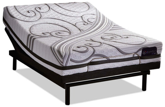 Matelas Gravati iComfort EFX3D pour lit simple très long avec base ajustable Motion Essentials 3