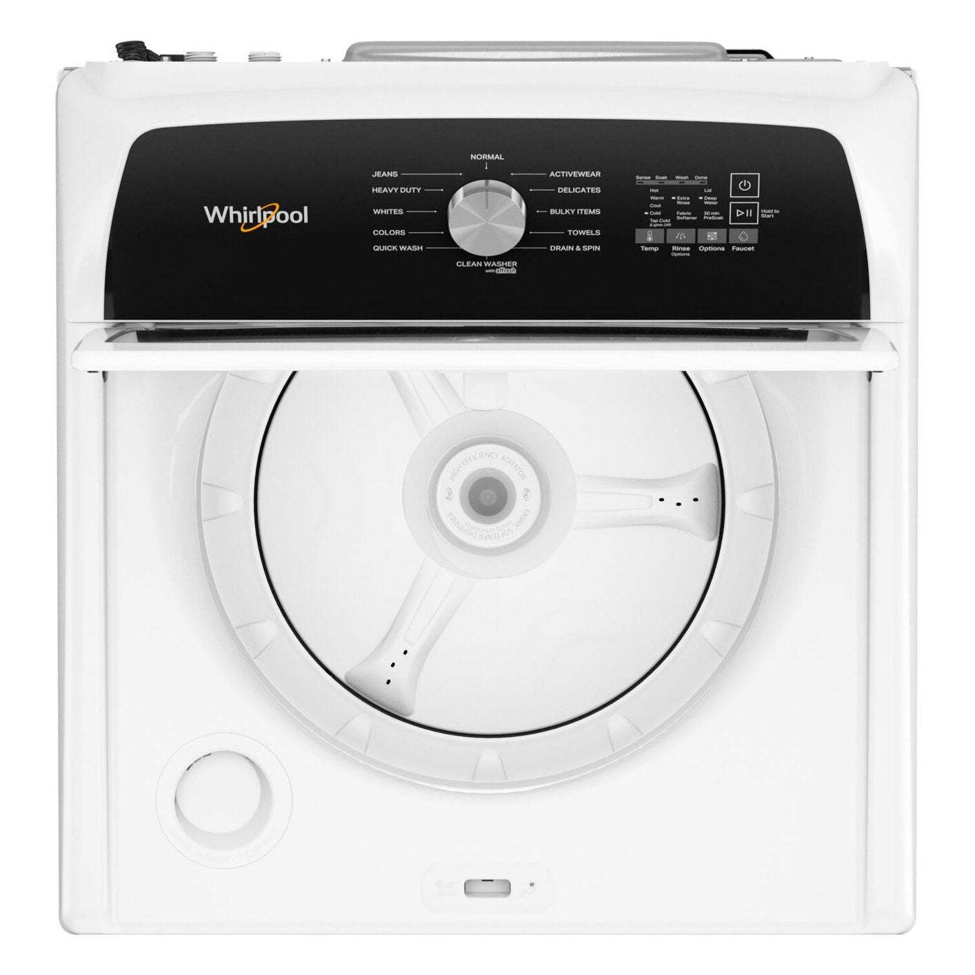Laveuse à chargement par le haut de 5,2 pi3 avec robinet intégré et sécheuse à gaz de 7 pi3 avec vapeur de Whirlpool | WHTL525B