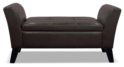 Pouf de rangement Bonn 45 - Simili Cuir Marron|Pouf de rangement Bonn de 45 po - similicuir brun