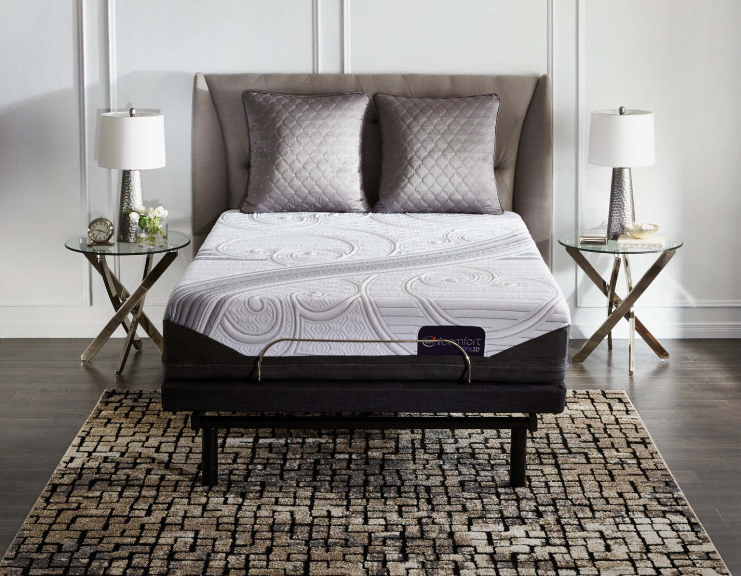 Matelas Ermano iComfort EFX3D Serta pour lit simple très long avec base ajustable Motion Perfect 3