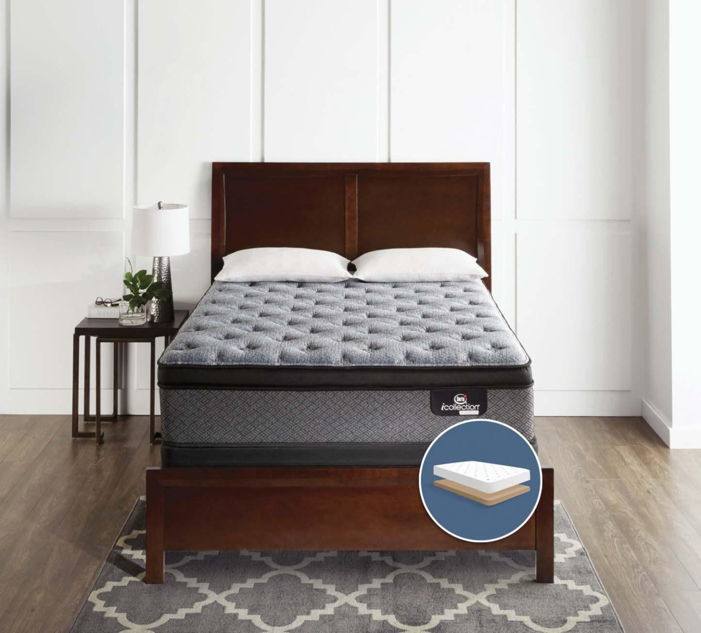 Serta® iCollection® Farina Medium Euro-Top Low-Profile Full Mattress Set|Ensemble de matelas semi-ferme Euro-Top à profil bas Farina iCollection Serta pour lit double