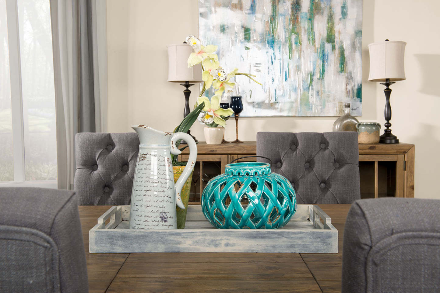 29 Oil-Rubbed Bronzed Finish 2-Piece Set - with Two Table Lamps|Ensemble 2 lampes de table de 29 po au fini bronze huilé