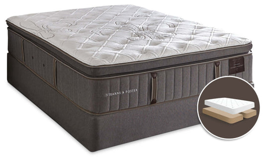 Stearns &amp; Foster Eastminster Pillow-Top Split Queen Mattress Set|Ensemble matelas à plateau-coussin divisé Eastminster de Stearns &amp; Foster pour grand lit