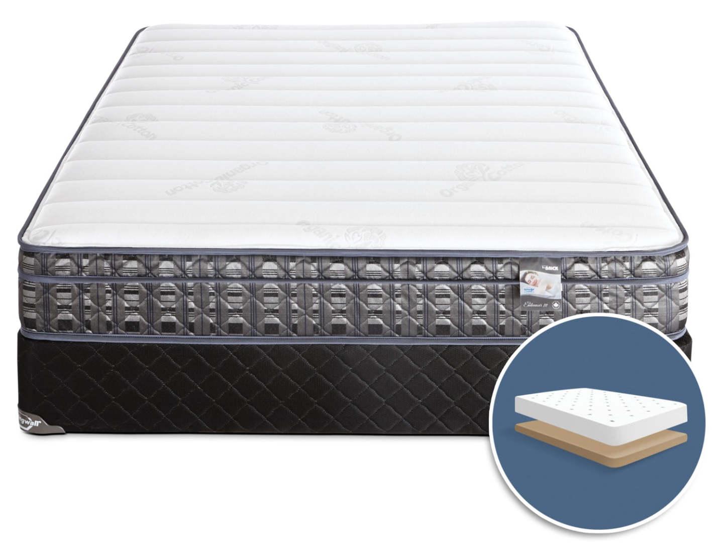 Springwall Endeavour 4 Euro-Top Firm Low-Profile Mattress Set|Ensemble matelas ferme à Euro-plateau à profil bas Endeavour 4 de Springwall pour grand lit