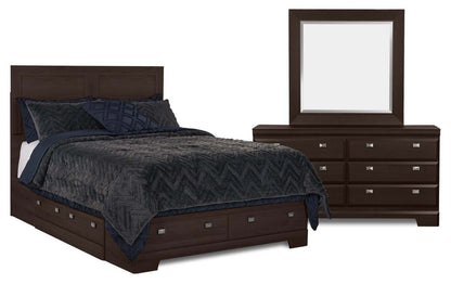 Yorkdale 5-Piece Queen 6 Drawer Storage Bedroom Package - Brown | Ensemble de chambre à coucher avec rangement Queen 5 pièces à 6 tiroirs Yorkdale - Brun