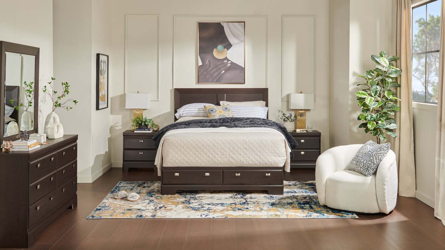 Table de chevet à 2 tiroirs Yorkdale, 23,5 L x 24,7 H, fabriquée au Canada - Marron | Table de nuit Yorkdale de 23,5 po (L) x 24,7 po (H) à 2 tiroirs, fabriquée au Canada - brune