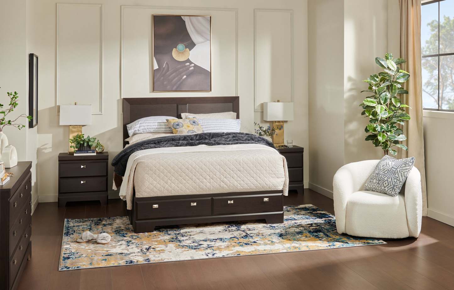 Fauteuil d'appoint courbé en tissu Sherpa Solo 31.1 - Crème glacée | Fauteuil d'appoint courbé Solo de 31,1 po en tissu sherpa - crème glacée