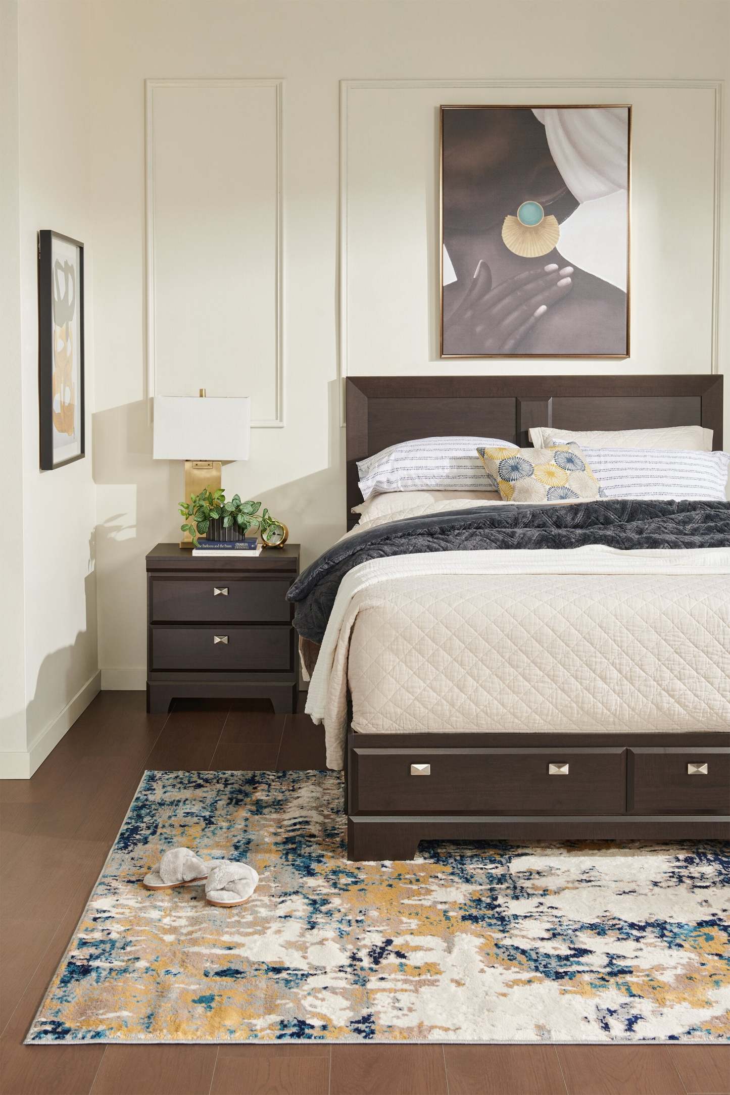 Lit avec rangement queen Yorkdale à 6 tiroirs - Brun | Grand lit avec rangement à 6 tiroirs Yorkdale - Brun