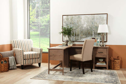 Chaise de salle à manger York avec tissu d'apparence lin et garniture cloutée - Taupe | Chaise de salle à manger York en tissu d'apparence lin avec bordure de clous décoratifs - taupe