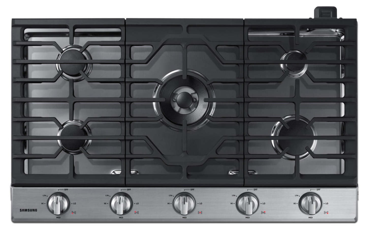 Surface de cuisson à gaz Samsung de 36 po avec brûleur double – NA36K6550TS