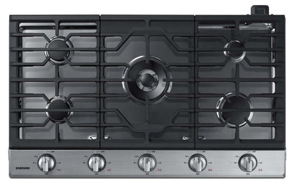 Surface de cuisson à gaz Samsung de 36 po avec brûleur double – NA36K6550TS