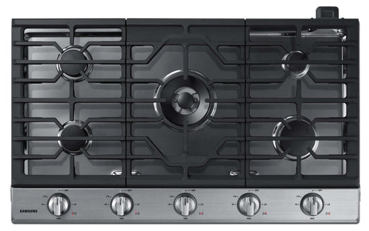 Surface de cuisson à gaz Samsung de 36 po avec brûleur double – NA36K6550TS