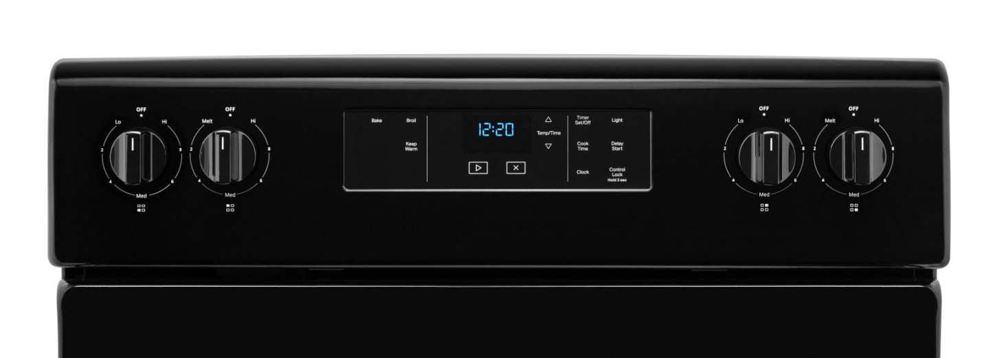 Cuisinière électrique Whirlpool de 4,8 pi³ - noire - YWFC150M0JB | Bain à remous 4,8 Cu. Fort. Cuisinière électrique - Noir - YWFC150M0JB
