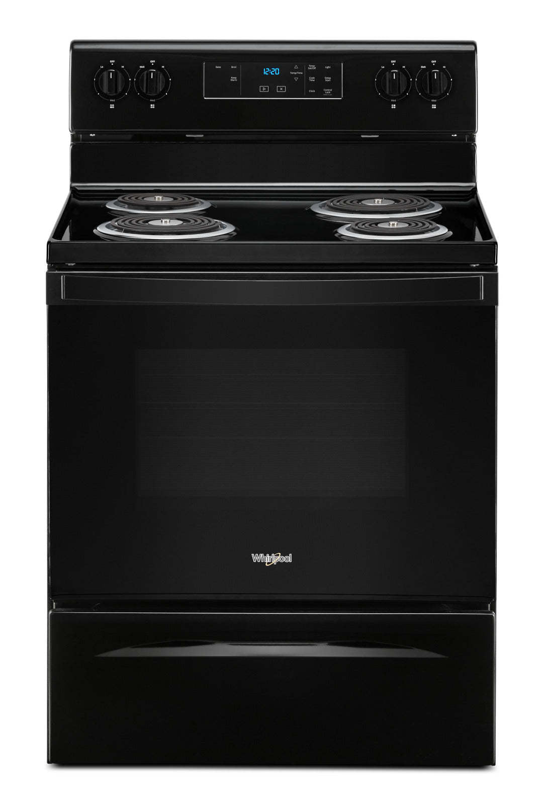 Cuisinière électrique Whirlpool de 4,8 pi³ - noire - YWFC150M0JB | Bain à remous 4,8 Cu. Fort. Cuisinière électrique - Noir - YWFC150M0JB