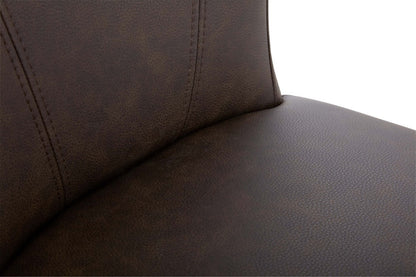 Tabouret à hauteur de comptoir Quinn avec tissu en cuir végétalien - Marron | Tabouret Quinn de hauteur comptoir en tissu de cuir végétalien - brun