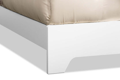Ensemble lit Queen et commode Olivia 4 pièces – Blanc|Ensemble de chambre à coucher Olivia 4 pièces avec lit queen et commode - blanc