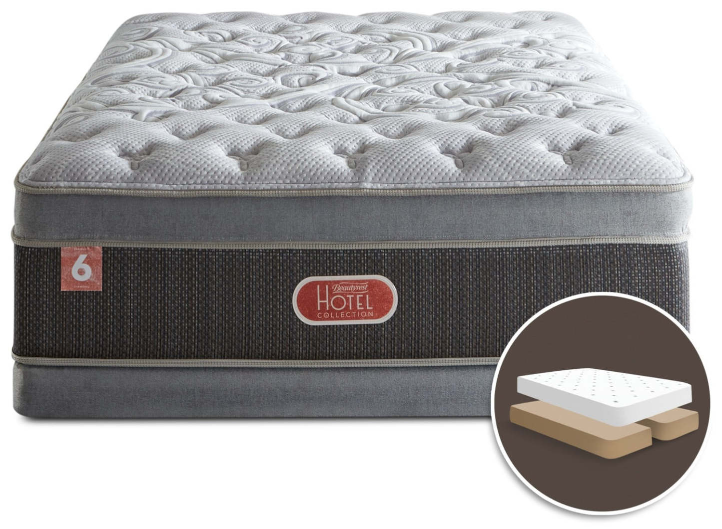 Beautyrest® Hotel Diamond 6 Plush Ultra Euro-Top Split Queen Mattress Set|Ensemble moelleux à Euro-plateau épais divisé Hotel Diamond 6 de Beautyrest pour grand lit