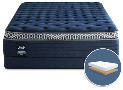 Sealy Posturepedic Ultimate Abbotswell Plush Pillow-Top Low-Profile King Mattress Set|Ensemble moelleux et sommier profil bas Abbotswell Posturepedic Ultimate Sealy pour très grand lit