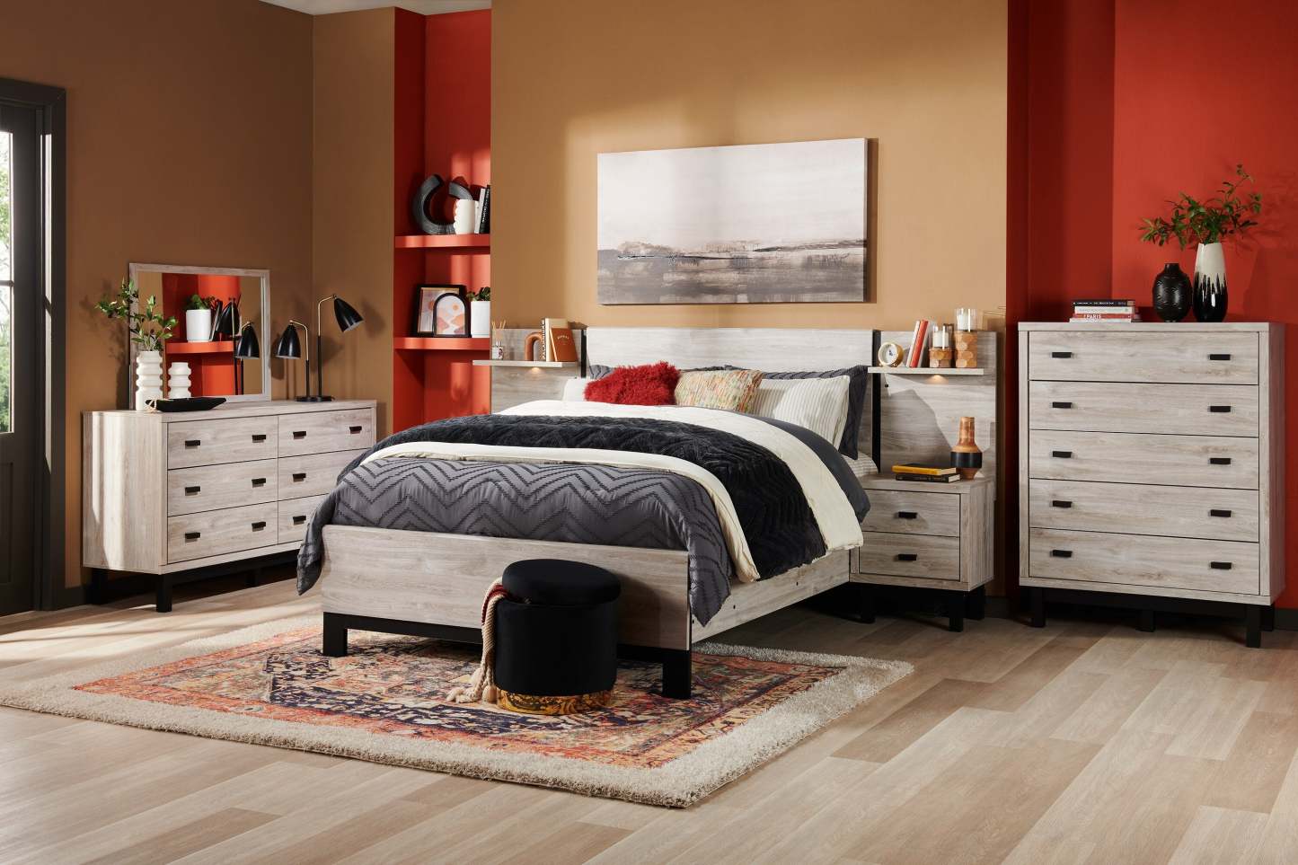 Zen Bedroom Chest of Drawers, 5-Drawer, 44.7W x 52.5H - Grey | Commode verticale Zen de 44,7 po (L) x 52,5 po (H) à 5 tiroirs pour la chambre à coucher - grise