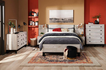 Commode Zen de 62 po (L) x 35,6 po (H) à 6 tiroirs pour la chambre à coucher - grise