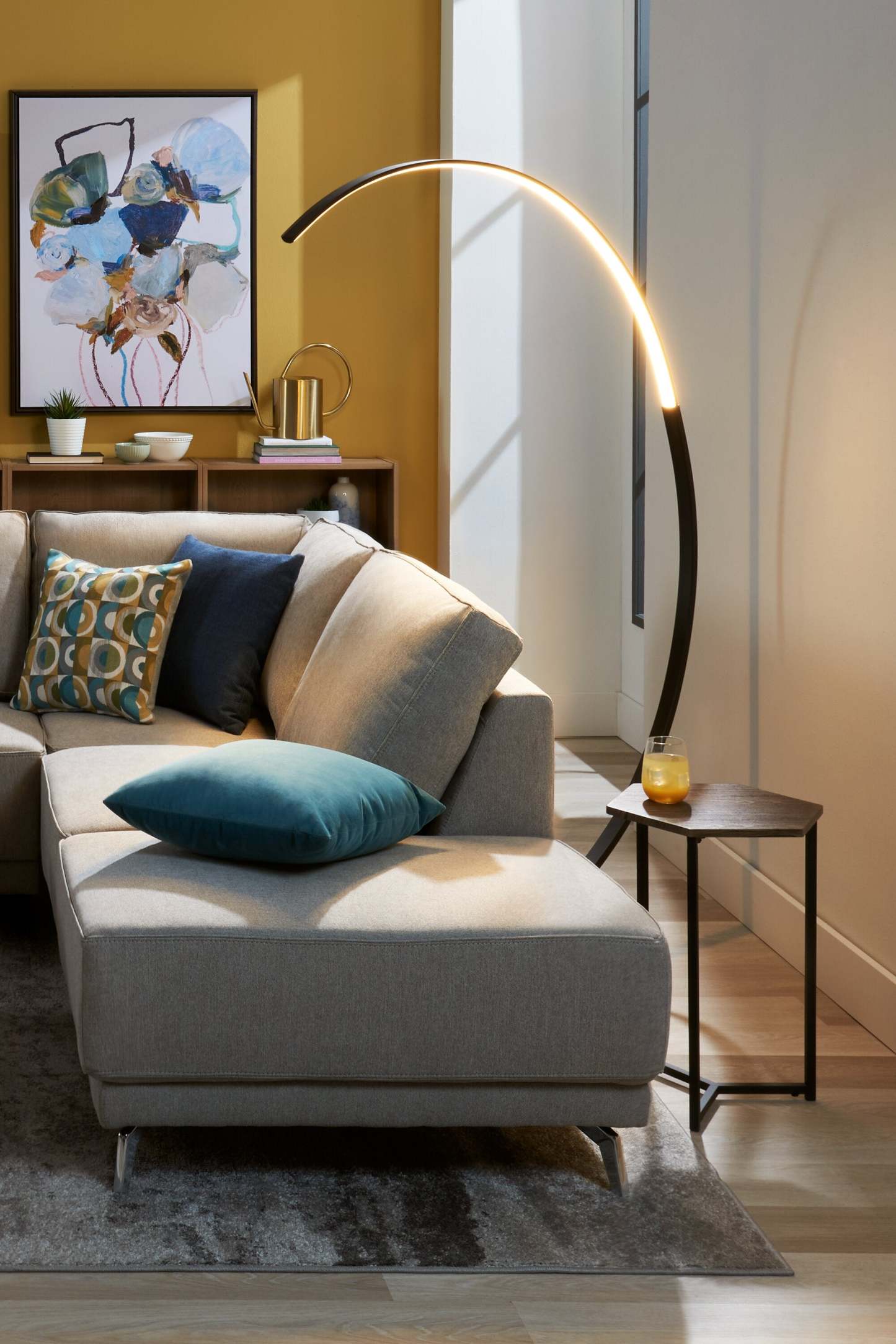 Lampadaire LED Zeus 72 Noir Mat|Lampe à pied Zeus de 72 po noir mat à DEL