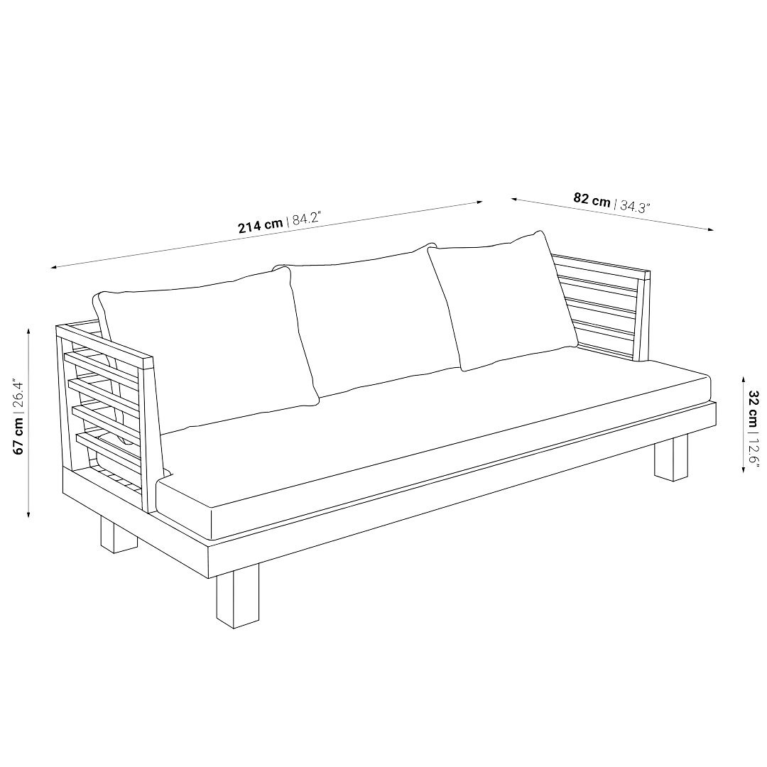 Canapé trois places Amaya | Gris