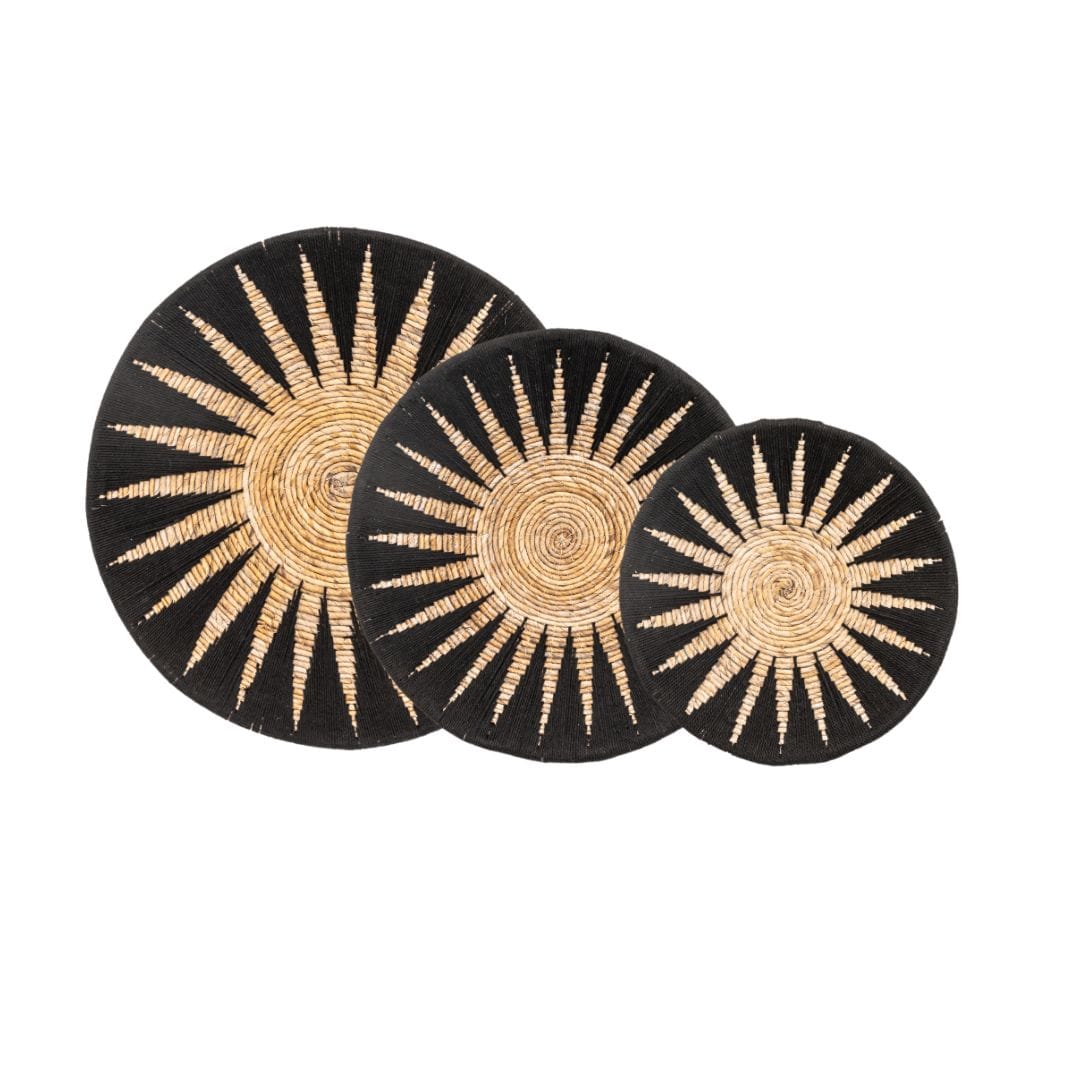 Panier mural décoratif banane | Lot de 3 | Noir