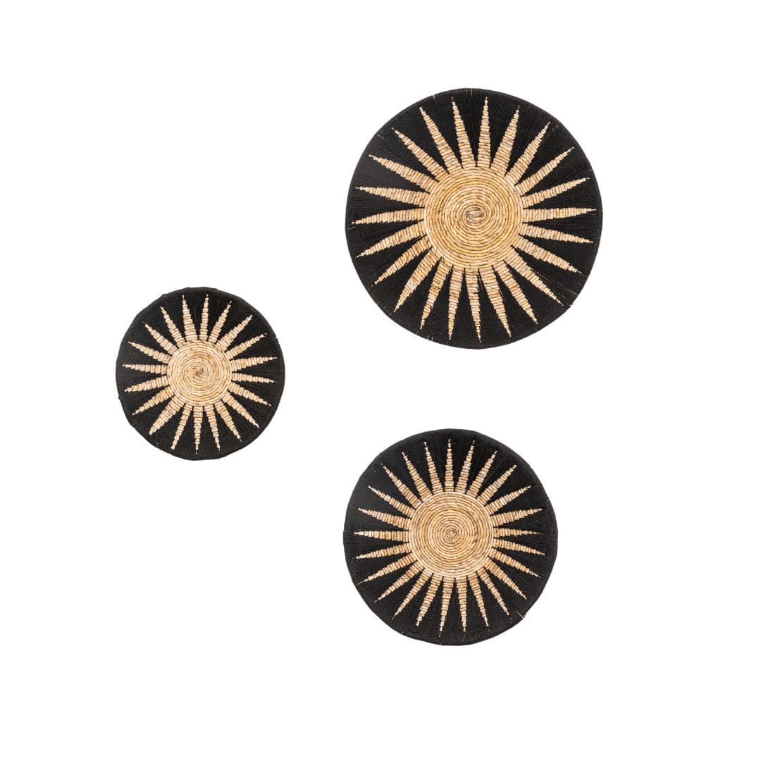 Panier mural décoratif banane | Lot de 3 | Noir