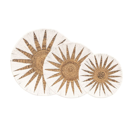 Panier mural décoratif banane | Lot de 3 | Blanc