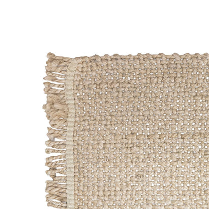 Set de table en jute tressé avec bordure contrastée, naturel clair 