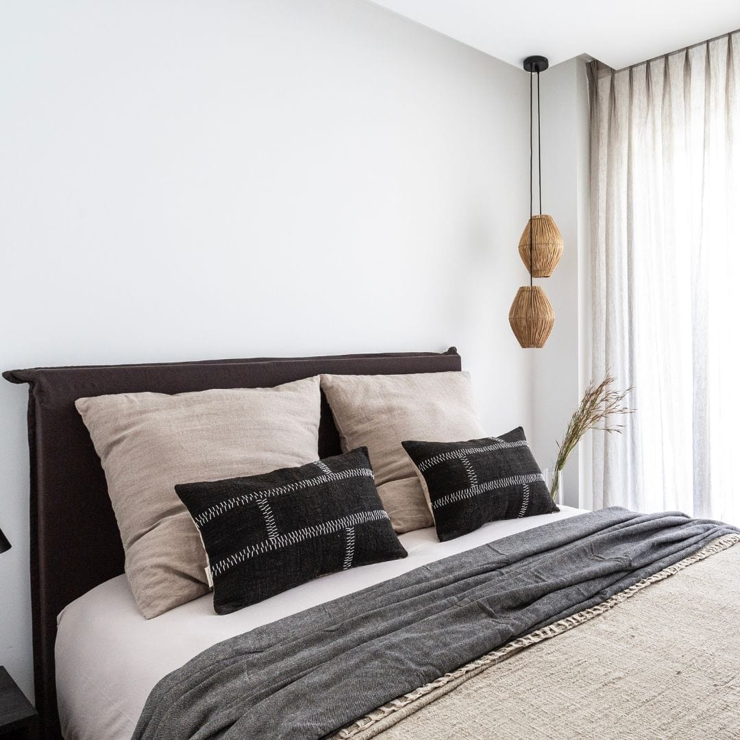 Tête de lit en lin | Noir