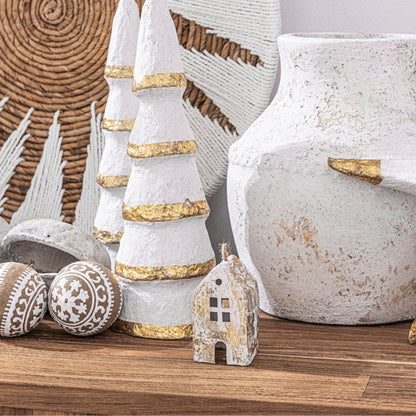 Boule de Noël en papier mâché | Blanche