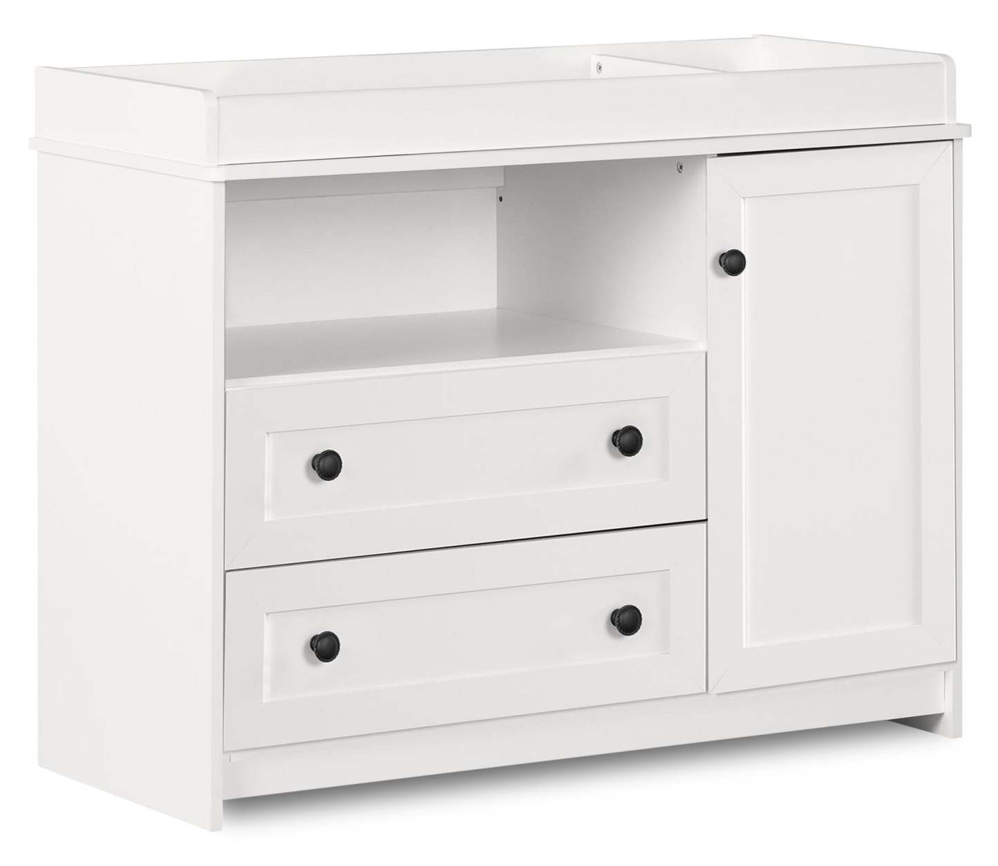 Table à langer Zoe Baby avec tiroirs de rangement - Blanc | Table à langer Zoe pour bébé avec tiroirs de rangement - blanche