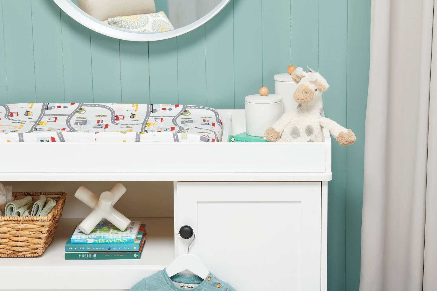 Table à langer Zoe Baby avec tiroirs de rangement - Blanc | Table à langer Zoe pour bébé avec tiroirs de rangement - blanche