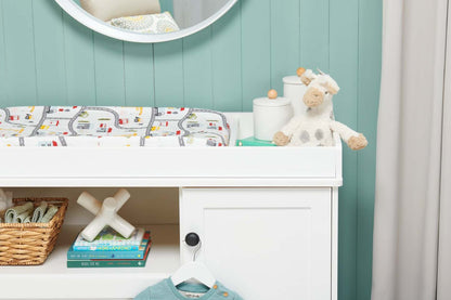 Table à langer Zoe Baby avec tiroirs de rangement - Blanc | Table à langer Zoe pour bébé avec tiroirs de rangement - blanche