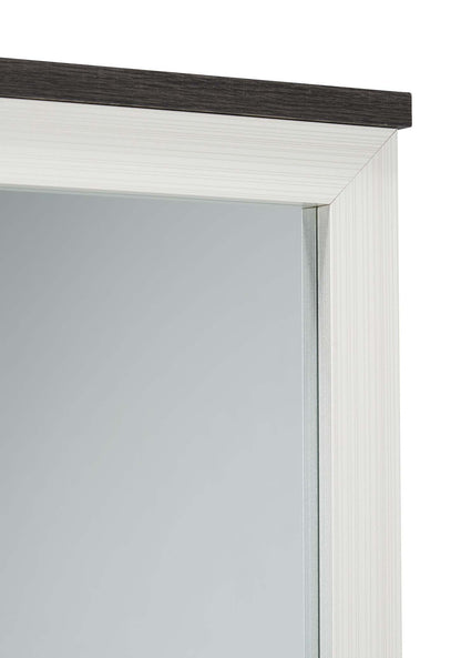 Miroir de commode de chambre Zoey – Bicolore blanc et marron | Miroir de commode de chambre à coucher Zoey - deux teintes, blanc et brun