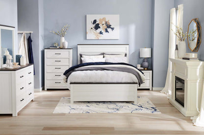 Miroir de commode de chambre Zoey – Bicolore blanc et marron | Miroir de commode de chambre à coucher Zoey - deux teintes, blanc et brun