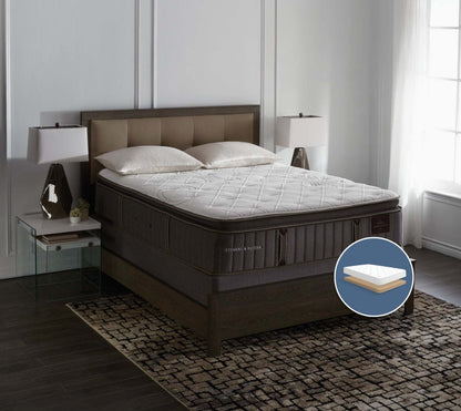 Stearns & Foster Princedale Medium Pillow-Top Low-Profile King Mattress Set|Ensemble semi-ferme plateau-coussin à profil bas Princedale Stearns & Foster pour très grand lit